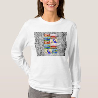T-shirt égouttement d'argent de collage de paysage de