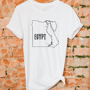 T-shirt Égypte Carte du pays Égypte Ligne frontière nation