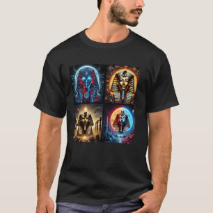 T-shirt Égypte Cyber Temple brillant Neon ancien futuriste