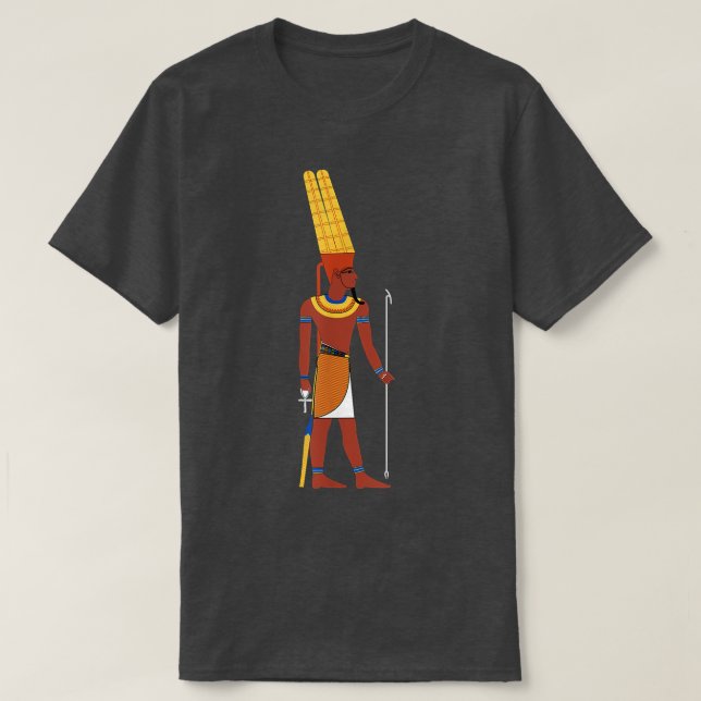 T-shirt Egypte, Dieu égyptien Amun Roi Deity Scepter Tshir (Design devant)