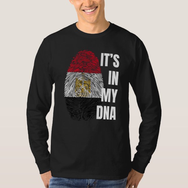 T-shirt Égypte Drapeau Adn empreintes digitales Mois de l' (Devant)