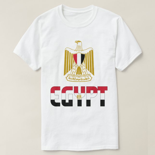 T-shirt Égypte Drapeau et blason Patriotique (Design devant)