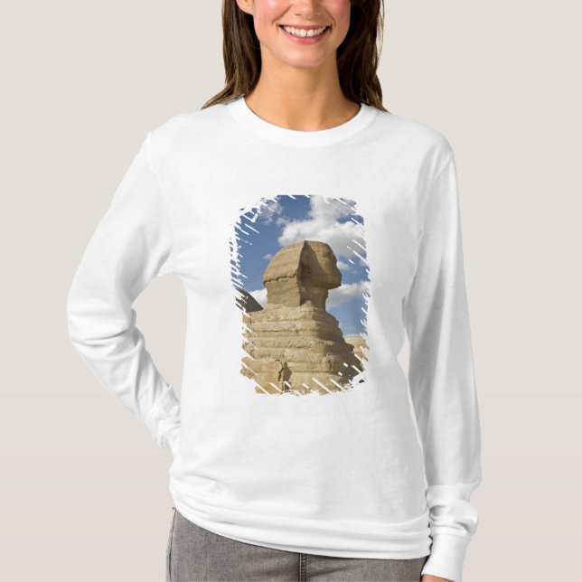T-shirt Egypte, Gizeh. Le grand Sphynx se dresse au-dessus (Devant)