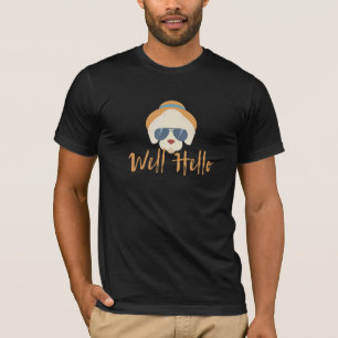 T-shirt Eh bien Bonjour Hipster Chien Design Graphique
