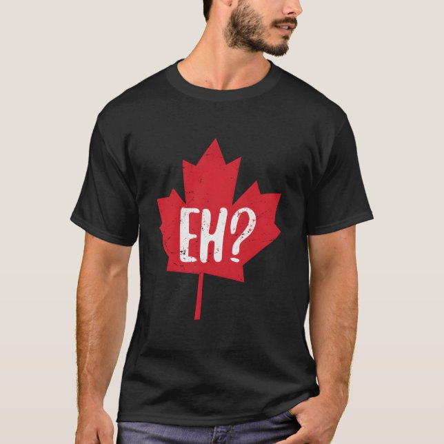 T-shirt Eh Fête du Canada Feuille d'érable Eh Équipe Drape (Devant)