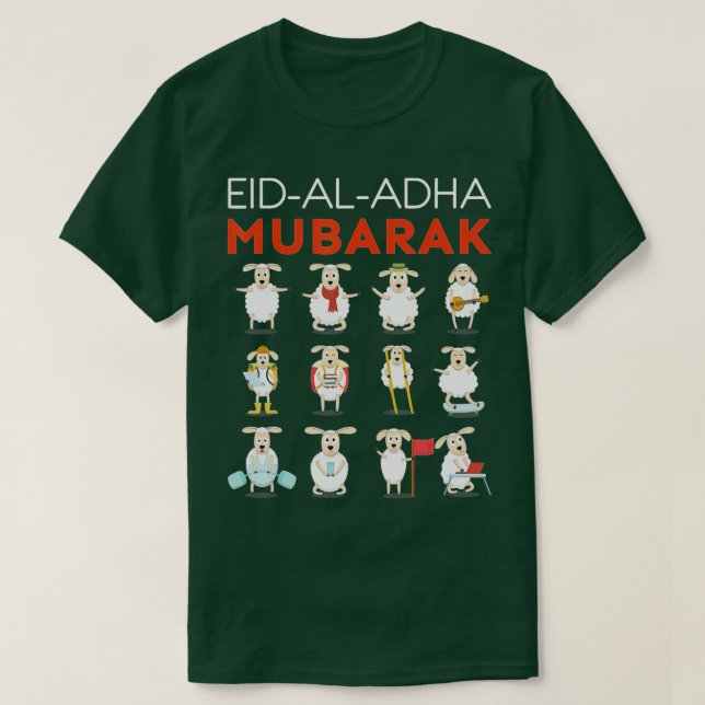 T-shirt Eid Al Adha Eid Mubarak Happy Eid Day Muslim (1)  (Design devant)