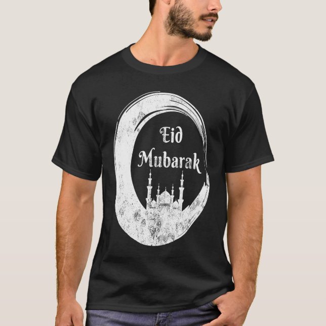 T-shirt Eid Alfitr Mubarak Kareem Karim Celebration mosque (Devant)