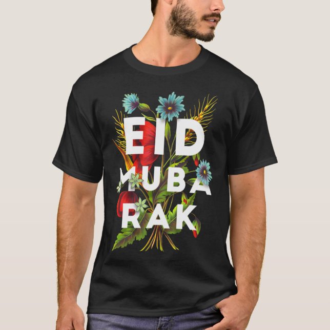 T-shirt Eid Mubarak for Muslim Kids Eid al fitr adha Flora (Devant)