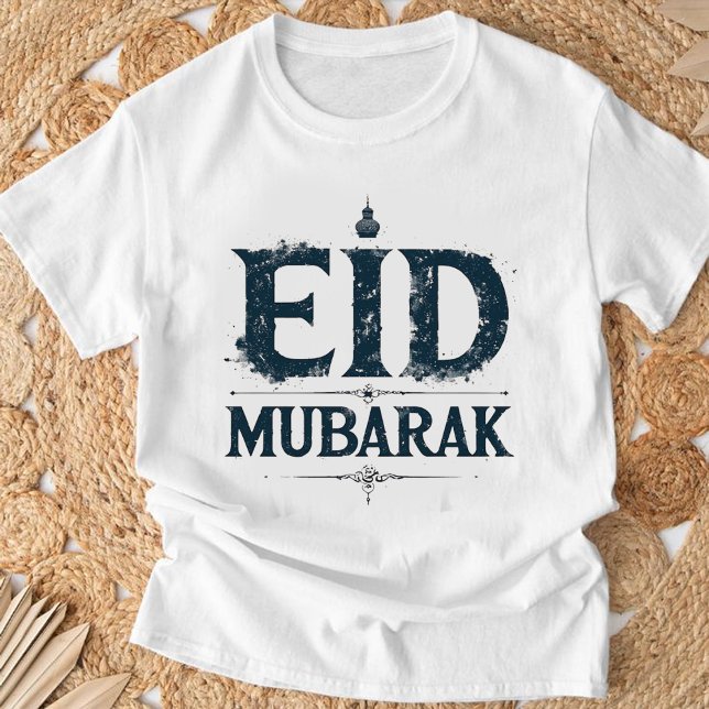 T-shirt "EID MUBARAK" Grunge Islamic Holiday Graphic T-Shi (Créateur téléchargé)