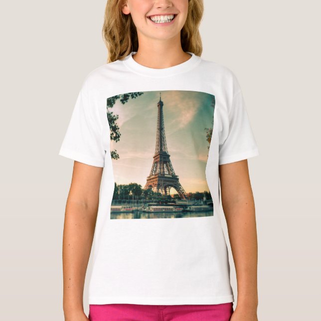 T-shirt Eiffel tour lancer oreiller (Devant)