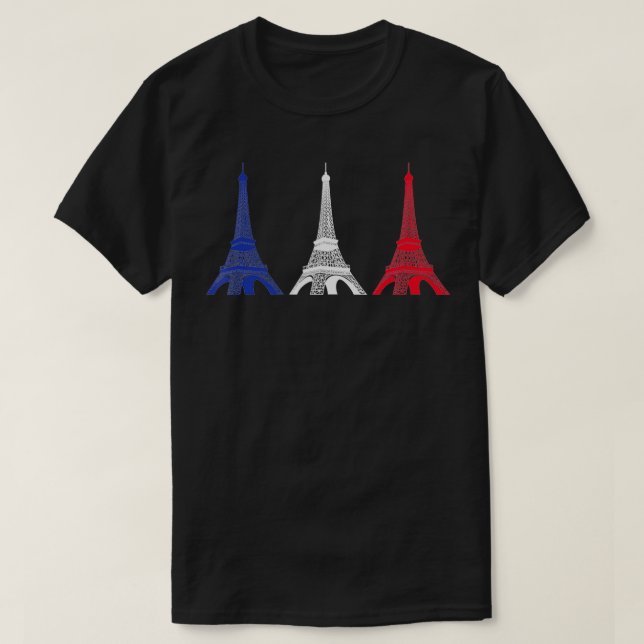 T-shirt Eiffel Tower Bastille Day France (Design devant)