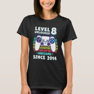 T-shirt Eight 8yr Bday Son Boy  Gamer 8th 8 Years Old Birt
