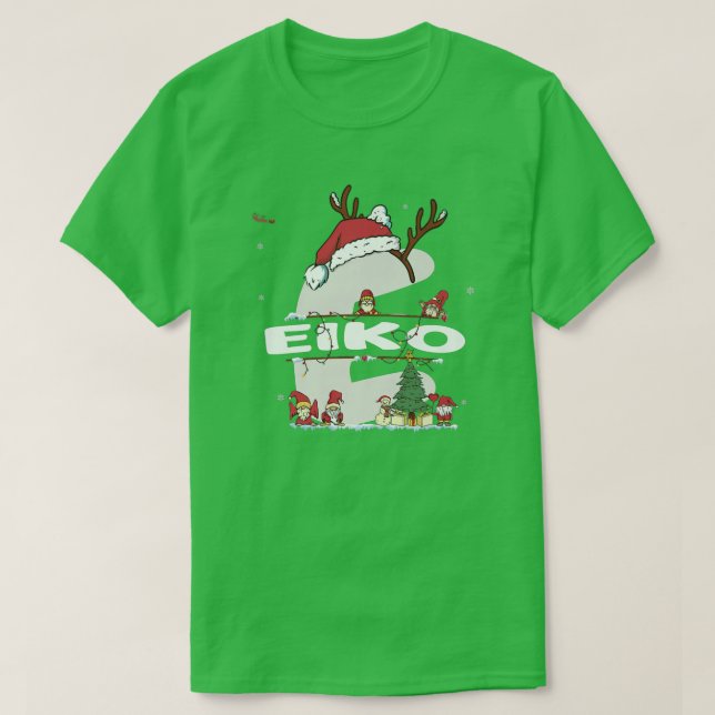 T-shirt Eiko Christmasw Eiko Nom pour les Noël drôles (Design devant)