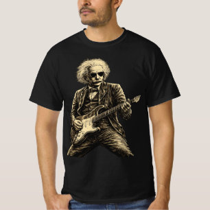 T-shirt Einstein jouant de la guitare vintage, musique de