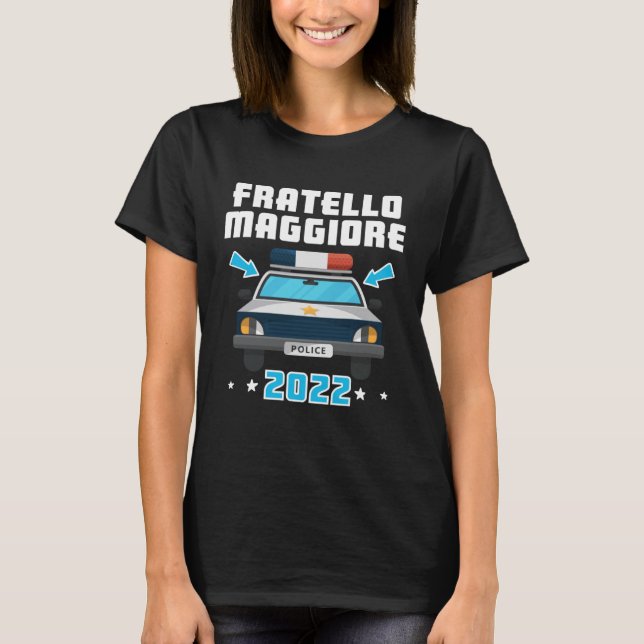 T-shirt Einzelkind Siblings Son Police 2022 Big Brother (Devant)