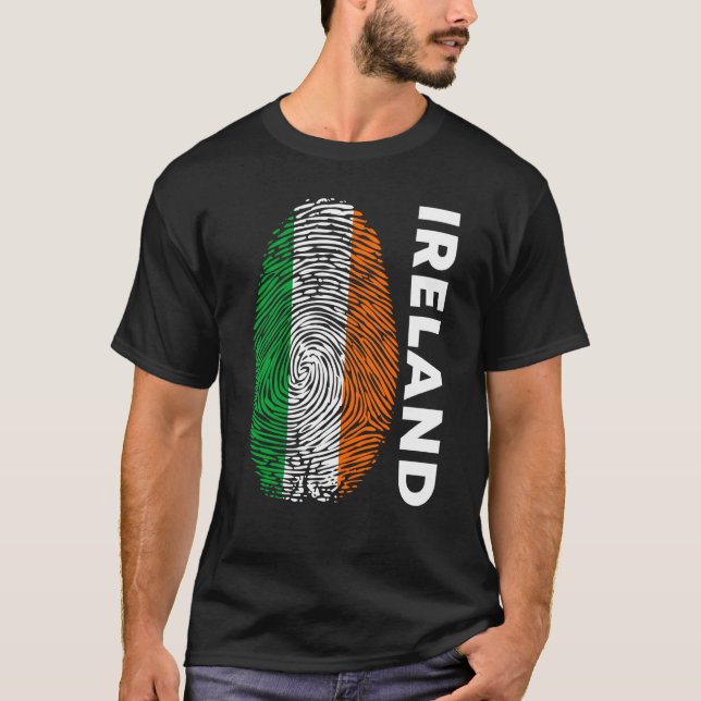 T-shirt Eire Fingerprint St Patrick's Day Irish Flag Irela (Devant)