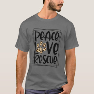 T-shirt Ejyl Leopard Peace Love Secourt animal de compagni