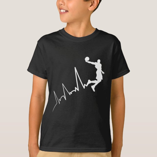 T-shirt Ekg Fréquence De Bysketbyll Player Heartbeat Dunki (Devant)