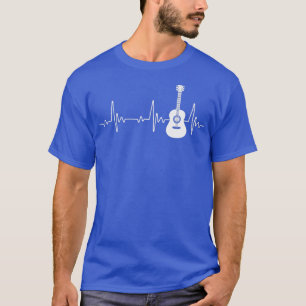 T-shirt EKG Guitar Heartbeat Guitar Player Musical Women M