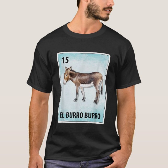 T-shirt El Burro Burro Mexicaine Donkey Burro Cartes (Devant)