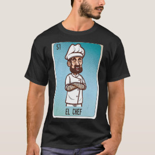 T-shirt El Chef Cartes de Bingo de loterie d'argile mexica