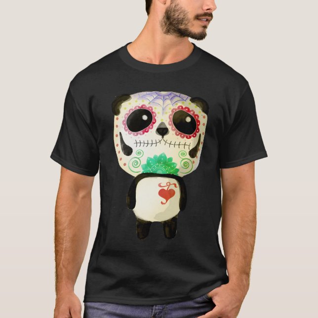 T-shirt El Dia De Los Muertos Panda (Devant)