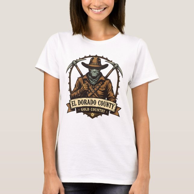 T-shirt El Dorado County Gold Country - Bandit badge (Devant)