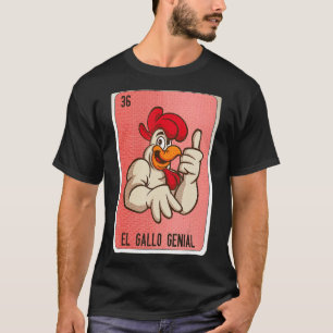 T-shirt El Gallo Cartes de Bingo de loterie d'argot mexica