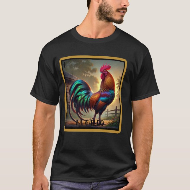 T-shirt El Gallo Mexicaine Loterie Bingo Jeu Traditionnel  (Devant)
