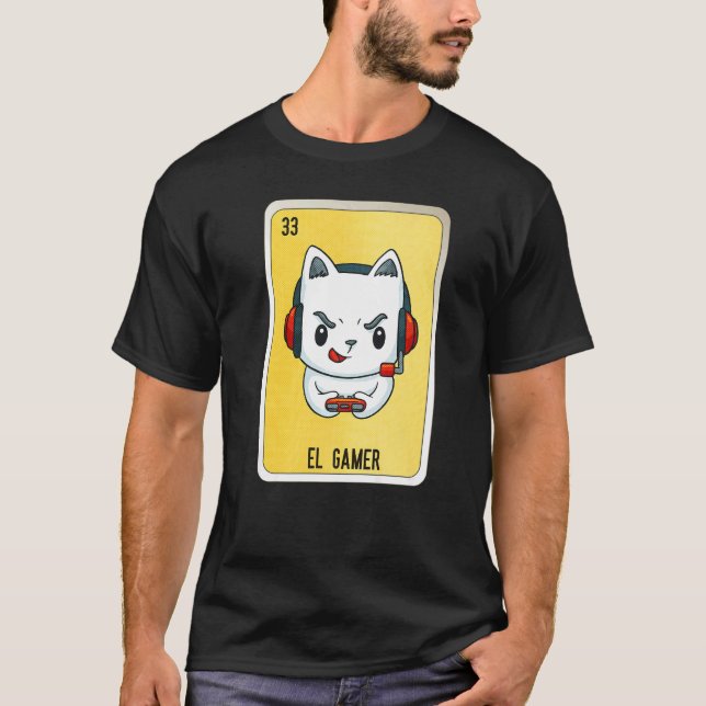 T-shirt El Gamer Mexican Slang Lottery Bingo Cards  5 (Devant)