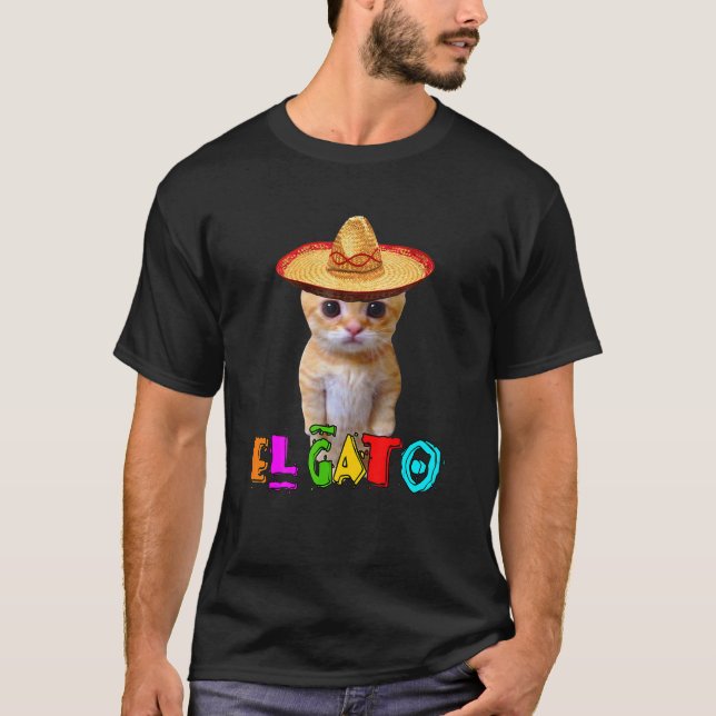 T-shirt El Gato Mème Mexicain Chat Latino Munchkin Kitty C (Devant)