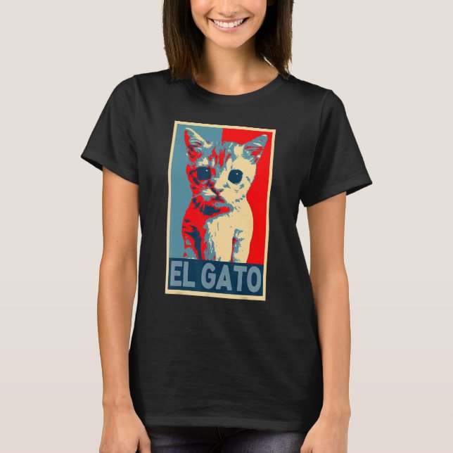 T-shirt El Gato meme Sad Cry Chat Kitty Mème retro vinta (Devant)