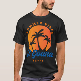 T-shirt El Gouna Égypte Coucher de soleil Palmiers Vibes d