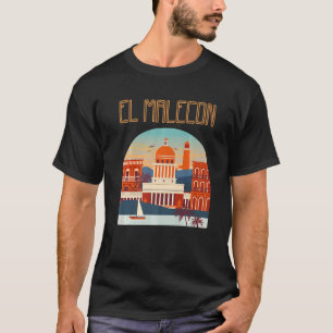 T-shirt El Malecon Cuba Souvenir Havana City Caraïbes Son