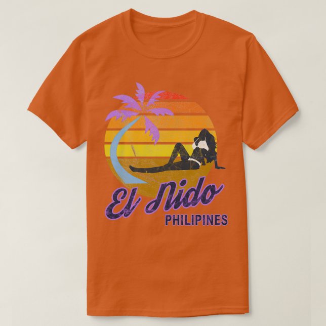 T-shirt El Nido Philippines SE Asie Surf rétro (Design devant)