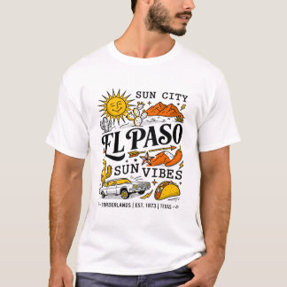 T-shirt El Paso Sun City Illustrations de l'ambiance du dé