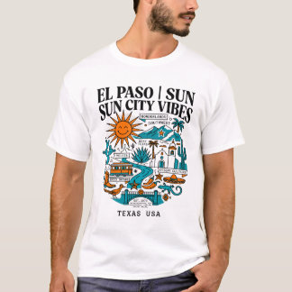 T-shirt El Paso Texas Sun City Icônes du désert