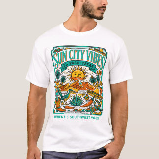 T-shirt El Paso Texas Sun City Illustration du Sud-Ouest