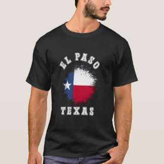 T-shirt El Paso Texas TX Splatter Drapeau Voyage Vacances