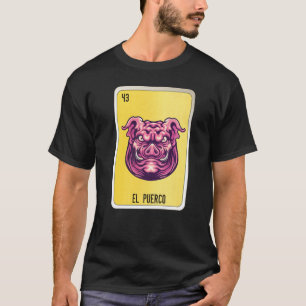 T-shirt El Puerco Mexicaine Loterie Mexique Loteria Cartes