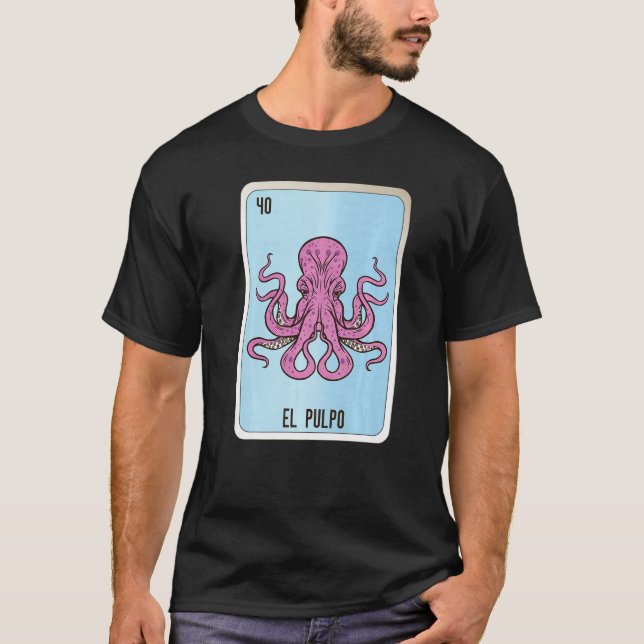T-shirt El Pulpo Mexicaine Loterie Mexique Loteria Cartes (Devant)