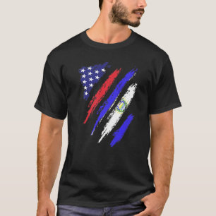 T-shirt El Salvador American Grosse Drapeau USA Patriot He
