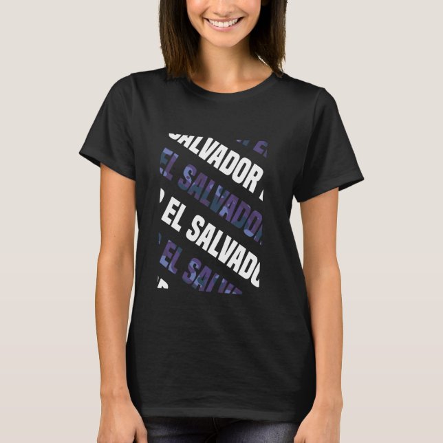 T-shirt El Salvador Camo Motif violet Camouflage (Devant)
