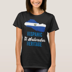 T-shirt El Salvador Drapeau Mois du patrimoine hispanique 