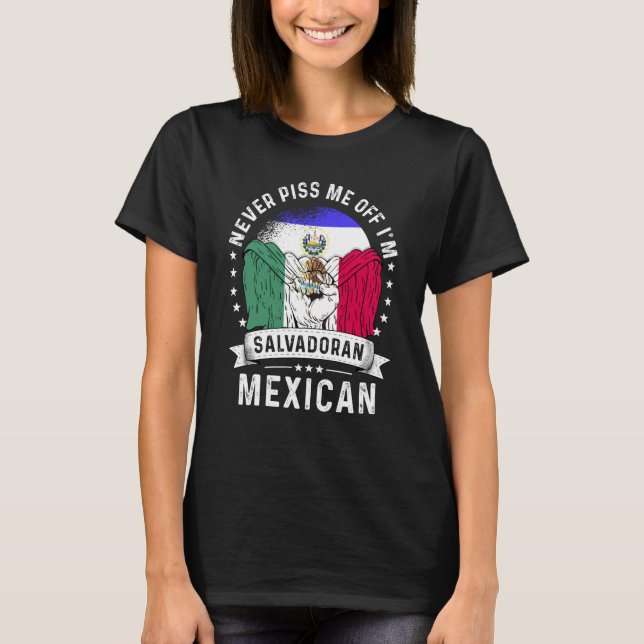 T-shirt El Salvador Flag Mexico Grown  Humor Citizen Pride (Devant)