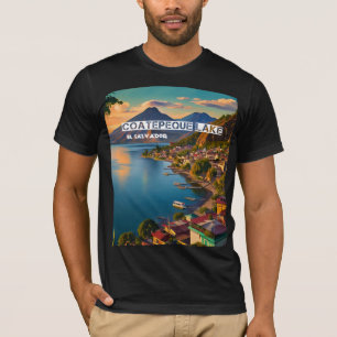 T-shirt El Salvador Poster vintage Voyage Lac Coatepeque