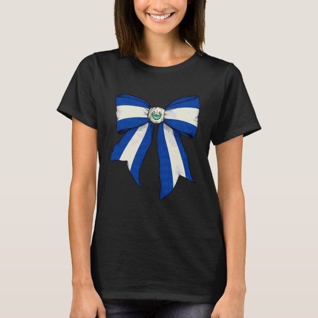 T-shirt El Salvador Salvadoran Pride Flag Girl Coquette Bo (Devant)