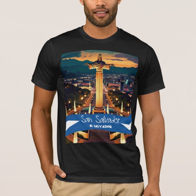 T-shirt El Salvador Voyage Poster vintage San Salvador (Devant)