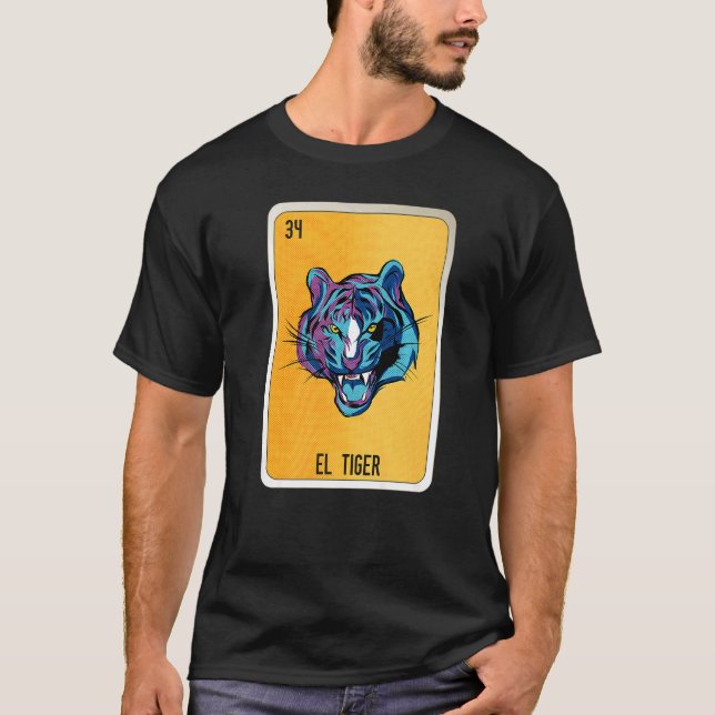 T-shirt El Tiger Mexican Slang Lottery Bingo Cards (Devant)