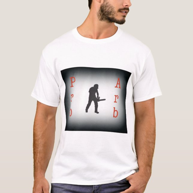 T-shirt Élagueur arboricole tronçonneuse présente. (Devant)